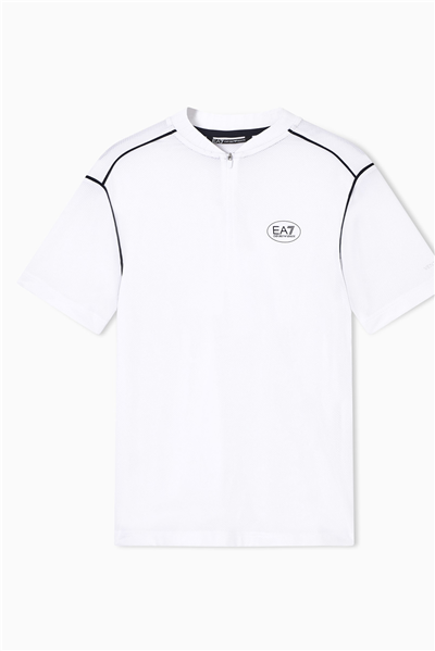 EA7 Erkek Bisiklet Yaka T-Shirt Beyaz