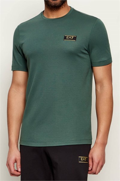 EA7 Erkek Bisiklet Yaka T-Shirt Çok Renkli