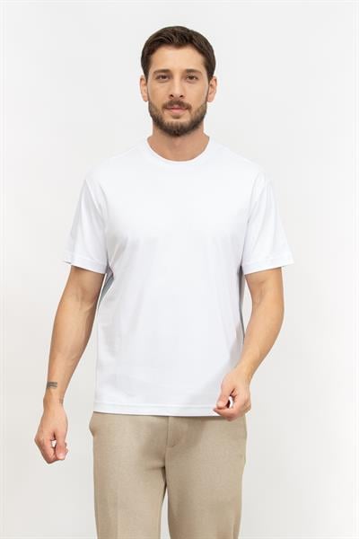 EA7 Erkek Bisiklet Yaka T-Shirt Beyaz