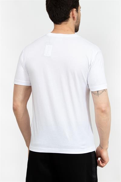 EA7 Erkek Bisiklet Yaka T-Shirt Beyaz