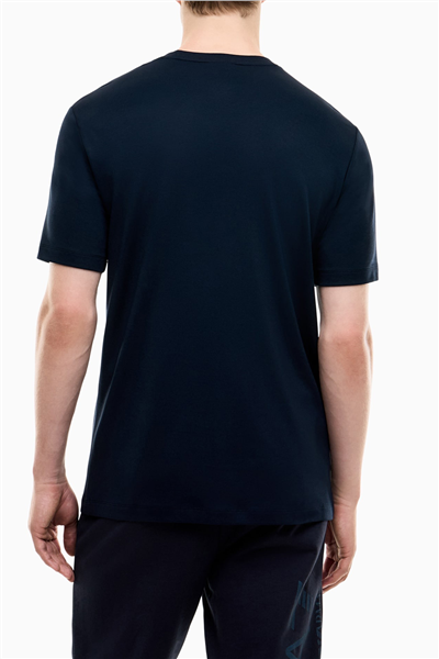 EA7 Erkek Bisiklet Yaka T-Shirt Mavi