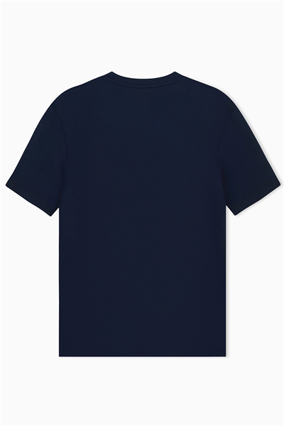 EA7 Erkek Bisiklet Yaka T-Shirt Mavi
