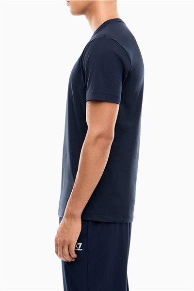 EA7 Erkek Bisiklet Yaka T-Shirt Mavi