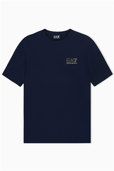 EA7 Erkek Bisiklet Yaka T-Shirt Mavi