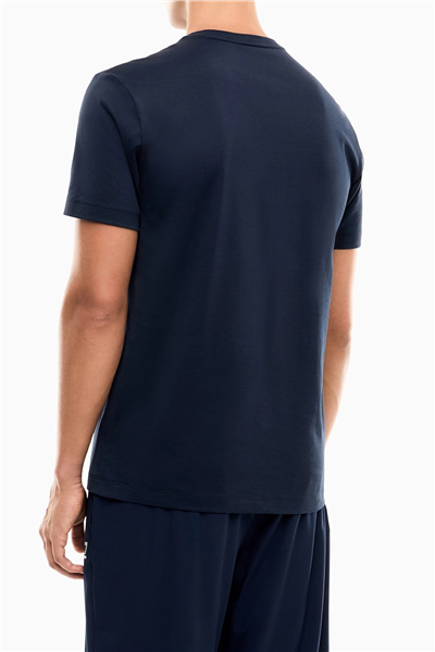 EA7 Erkek Bisiklet Yaka T-Shirt Mavi