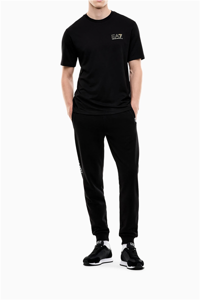 EA7 Erkek Bisiklet Yaka T-Shirt Siyah