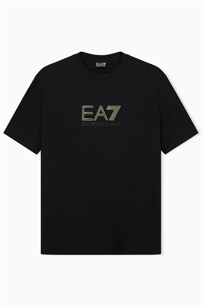 EA7 Erkek Bisiklet Yaka T-Shirt Siyah