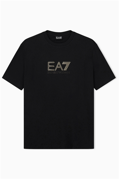 EA7 Erkek Bisiklet Yaka T-Shirt Siyah