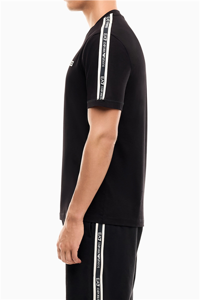 EA7 Erkek Bisiklet Yaka T-Shirt Siyah