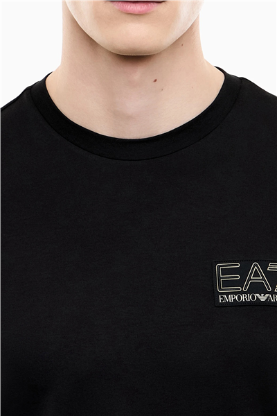 EA7 Erkek Bisiklet Yaka T-Shirt Siyah