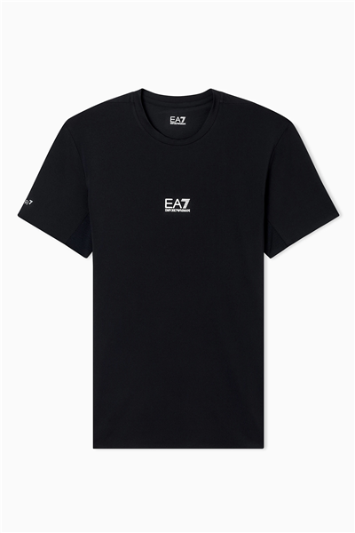 EA7 Erkek Bisiklet Yaka T-Shirt Siyah