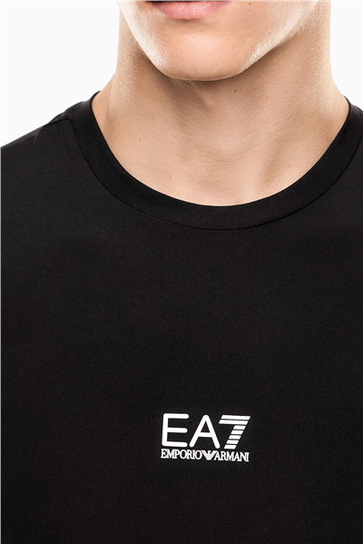 EA7 Erkek Bisiklet Yaka T-Shirt Siyah