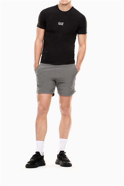 EA7 Erkek Bisiklet Yaka T-Shirt Siyah