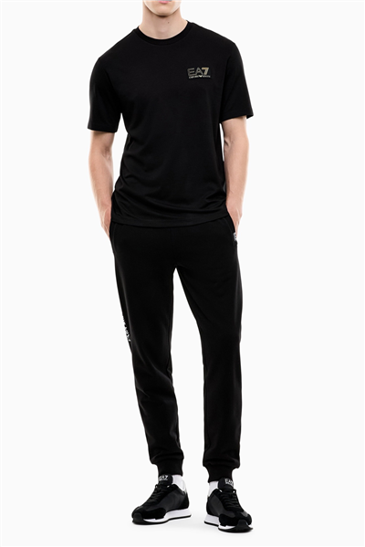 EA7 Erkek Bisiklet Yaka T-Shirt Siyah
