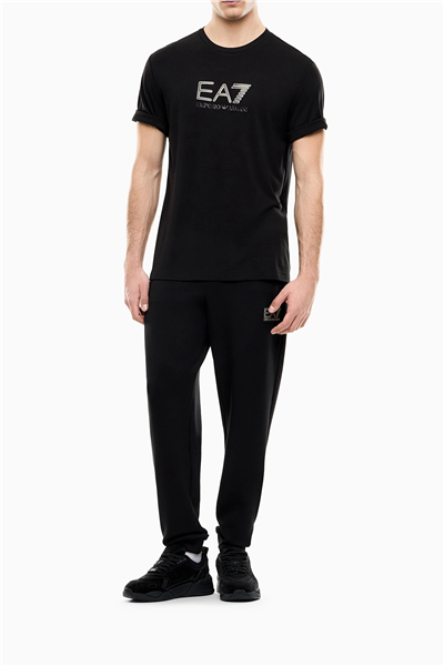 EA7 Erkek Bisiklet Yaka T-Shirt Siyah