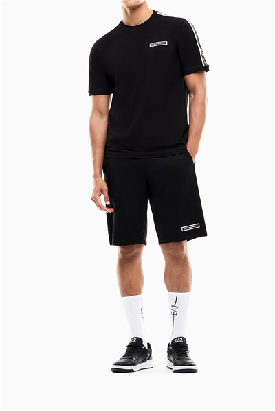 EA7 Erkek Bisiklet Yaka T-Shirt Siyah