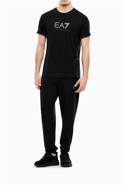 EA7 Erkek Bisiklet Yaka T-Shirt Siyah