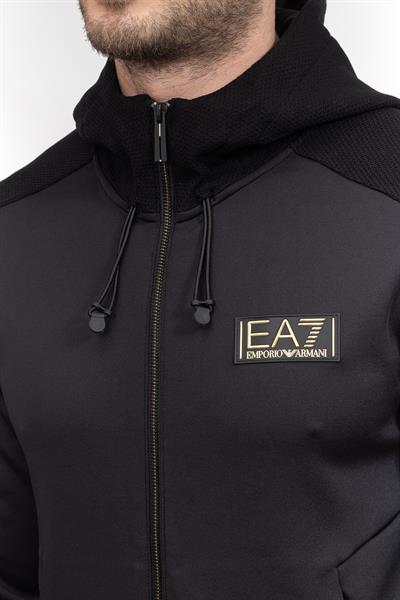 EA7 Erkek Fermuarlı Sweatshirt Siyah