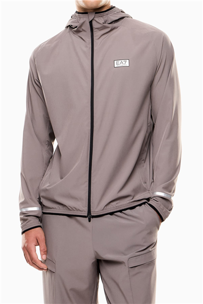 EA7 Erkek Fermuarlı Sweatshirt Füme