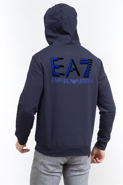 EA7 Erkek Kapüşonlu Sweatshirt Mavi