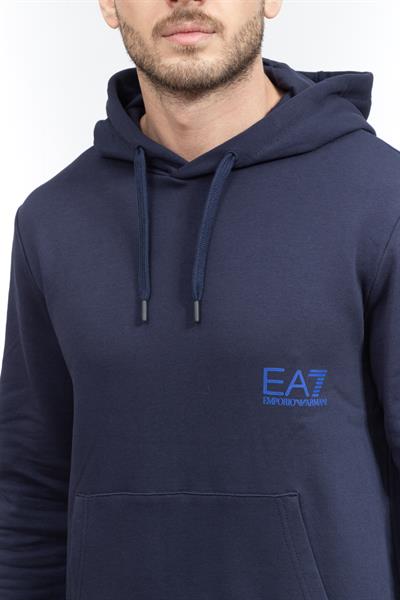 EA7 Erkek Kapüşonlu Sweatshirt Mavi