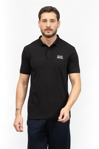 EA7 Erkek Polo Yaka T-Shirt Siyah