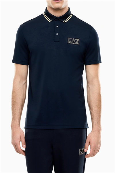 EA7 Erkek Polo Yaka T-Shirt Mavi