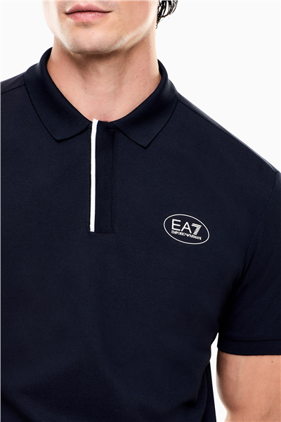 EA7 Erkek Polo Yaka T-Shirt Mavi