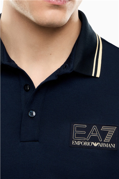 EA7 Erkek Polo Yaka T-Shirt Mavi