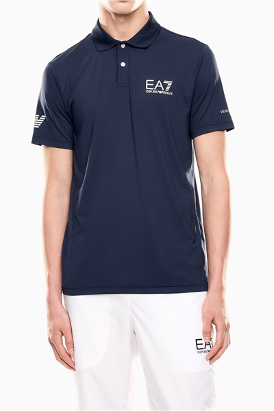 EA7 Erkek Polo Yaka T-Shirt Mavi