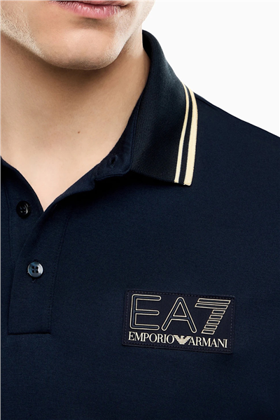 EA7 Erkek Polo Yaka T-Shirt Mavi