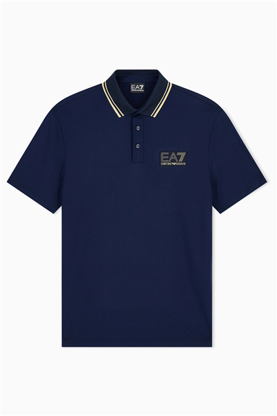 EA7 Erkek Polo Yaka T-Shirt Mavi