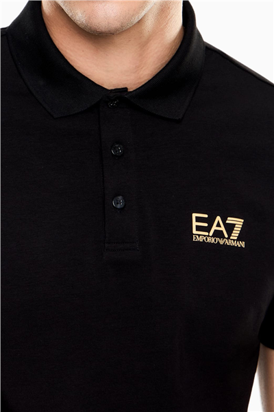 EA7 Erkek Polo Yaka T-Shirt Siyah