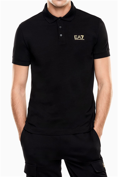 EA7 Erkek Polo Yaka T-Shirt Siyah