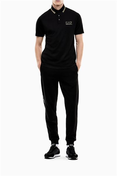 EA7 Erkek Polo Yaka T-Shirt Siyah