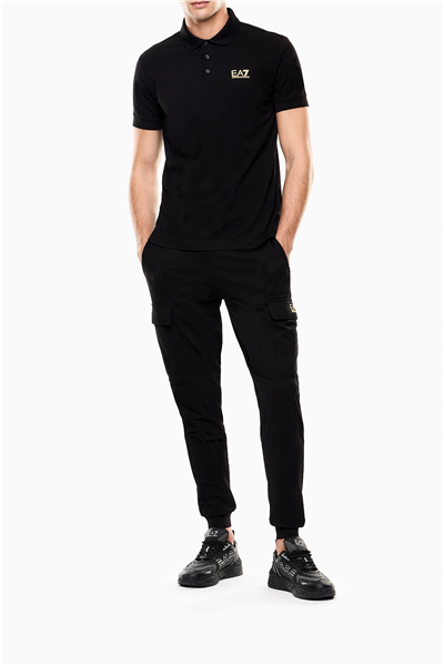 EA7 Erkek Polo Yaka T-Shirt Siyah