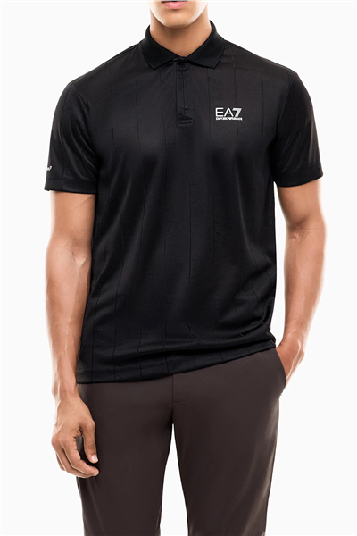EA7 Erkek Polo Yaka T-Shirt Siyah