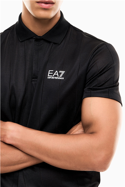 EA7 Erkek Polo Yaka T-Shirt Siyah