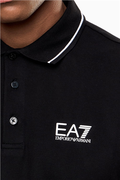 EA7 Erkek Polo Yaka T-Shirt Siyah