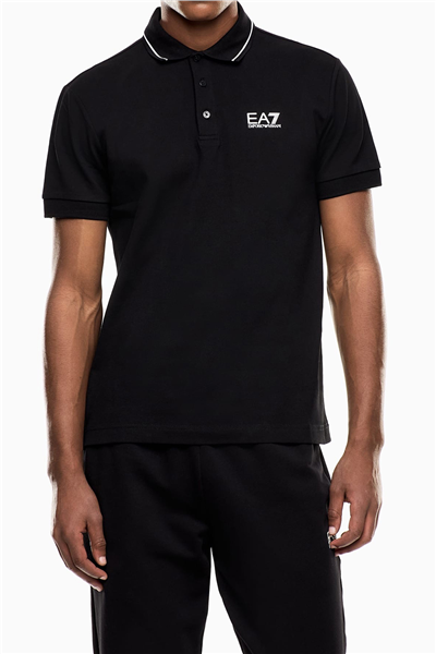 EA7 Erkek Polo Yaka T-Shirt Siyah