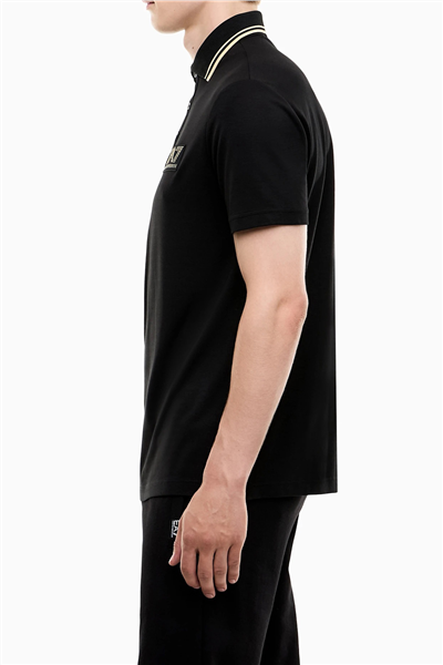 EA7 Erkek Polo Yaka T-Shirt Siyah
