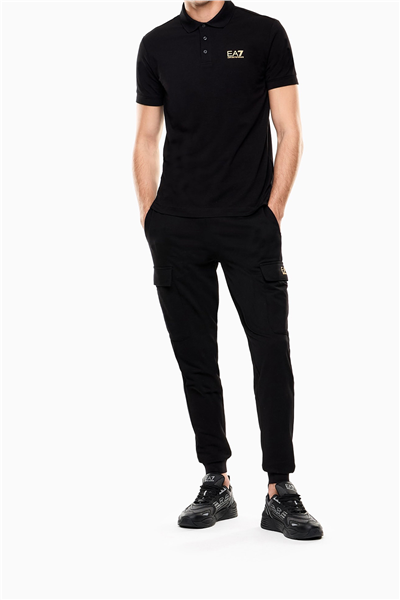 EA7 Erkek Polo Yaka T-Shirt Siyah