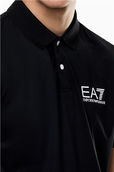 EA7 Erkek Polo Yaka T-Shirt Siyah