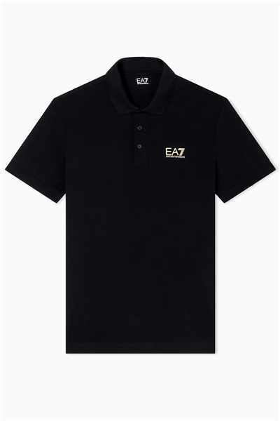 EA7 Erkek Polo Yaka T-Shirt Siyah