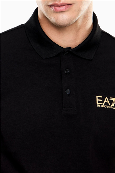 EA7 Erkek Polo Yaka T-Shirt Siyah