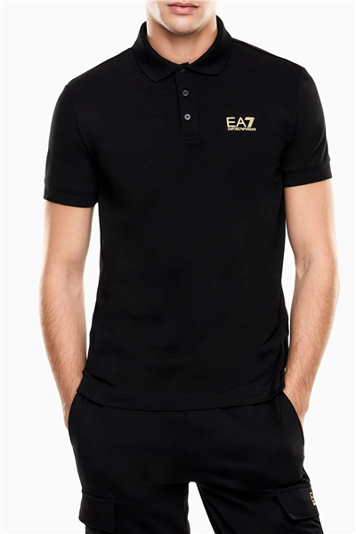 EA7 Erkek Polo Yaka T-Shirt Siyah