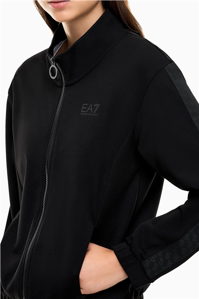 EA7 Kadın Bisiklet Yaka Sweatshirt Siyah