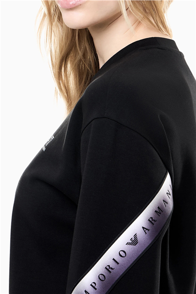 EA7 Kadın Bisiklet Yaka Sweatshirt Siyah