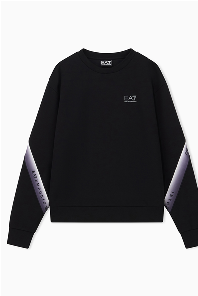 EA7 Kadın Bisiklet Yaka Sweatshirt Siyah