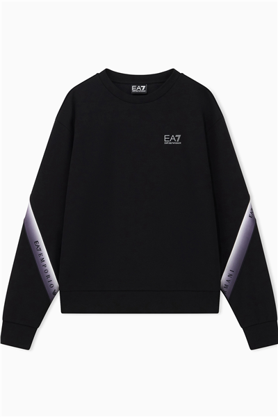 EA7 Kadın Bisiklet Yaka Sweatshirt Siyah